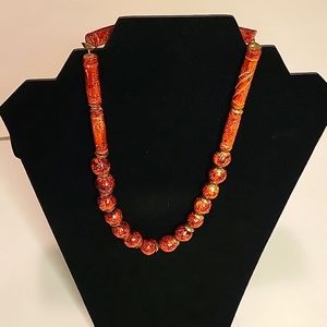 VINTAGE Red Coral  Necklace